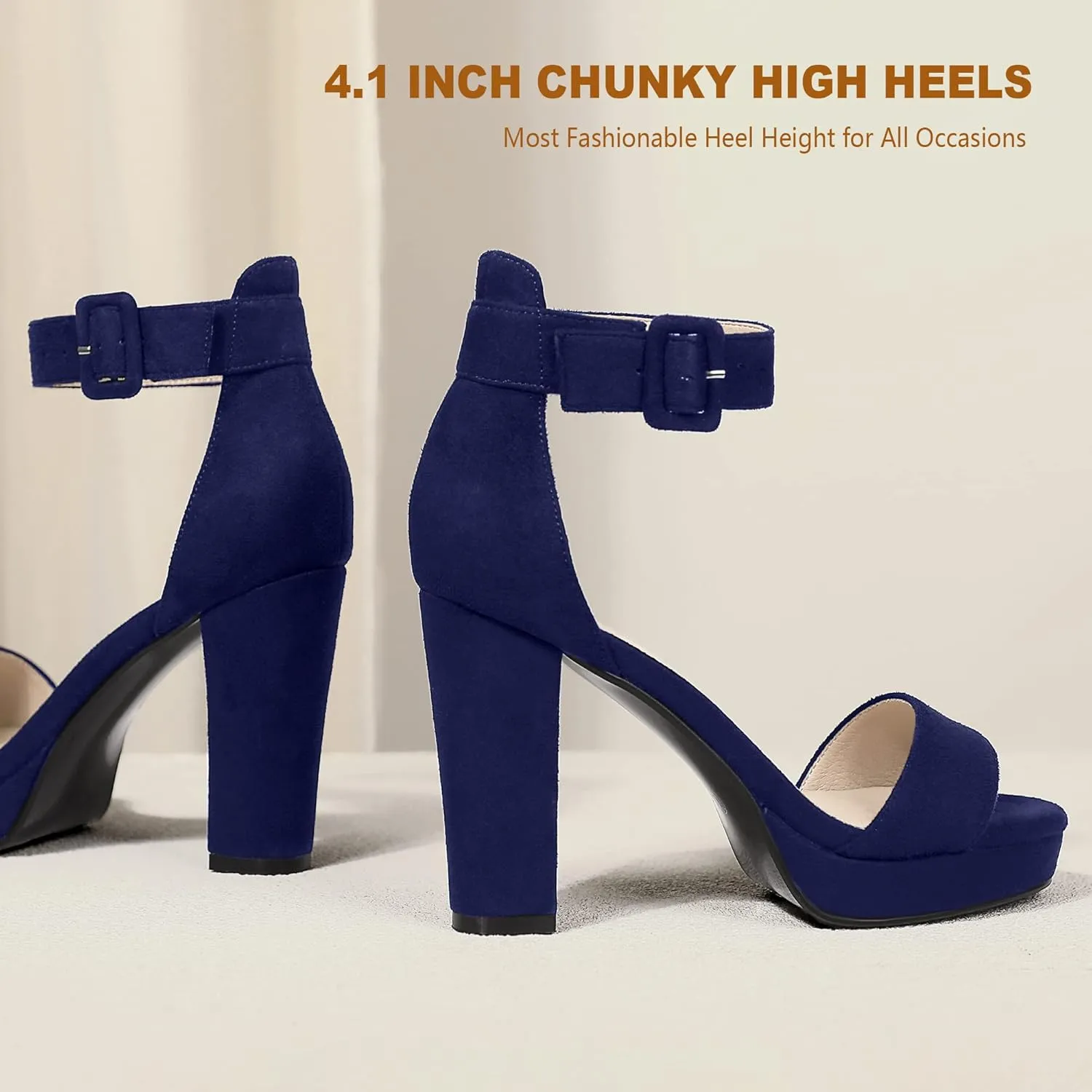 IDIFU Women's IN4 Sabrina Platform Chunky High Heels Ankle Strap Heeled Sandals Wedding Party Dress Shoes