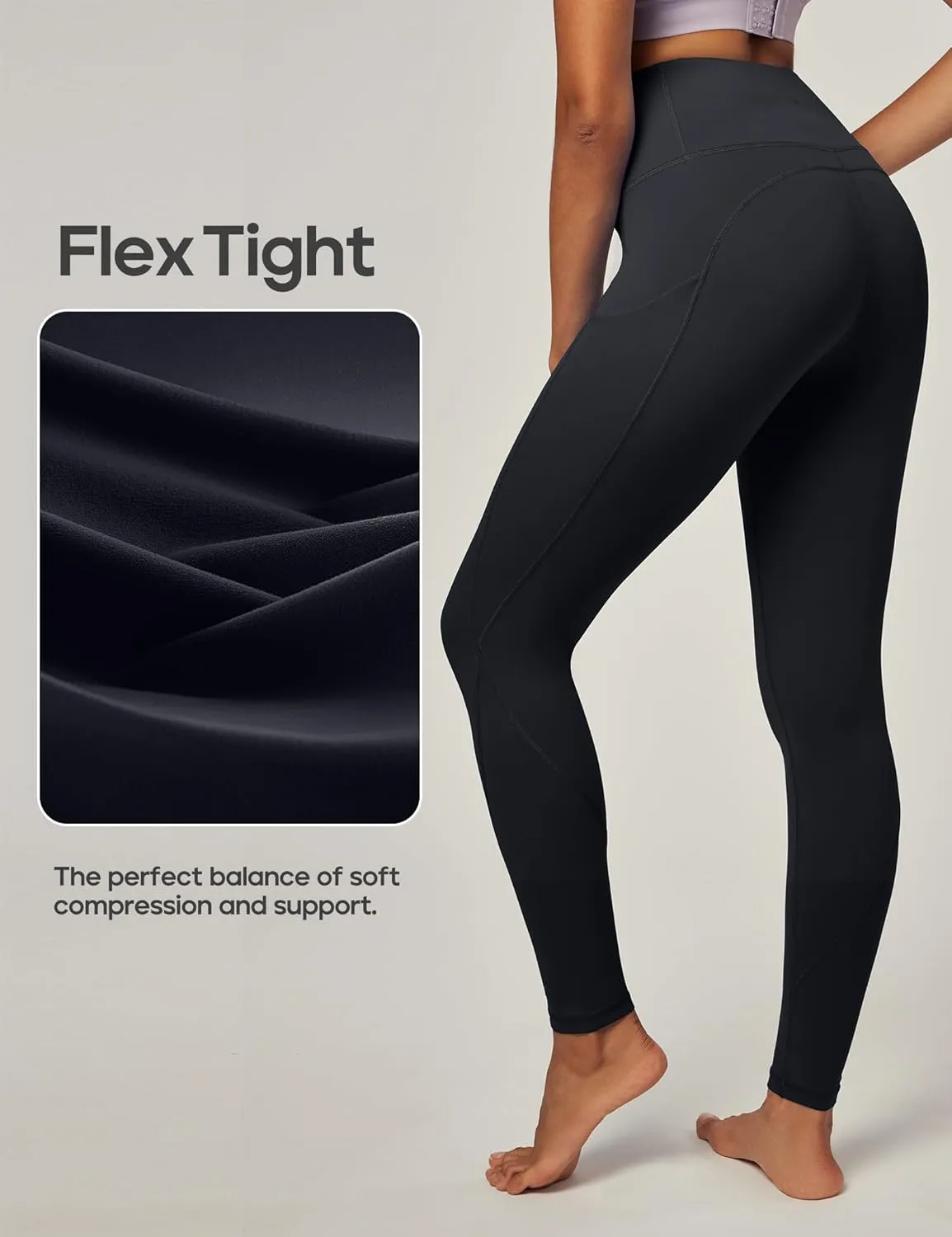 IUGA Leggings with Pockets for Women High Waisted Yoga Pants Women Tummy Control Workout Compression Running Leggings