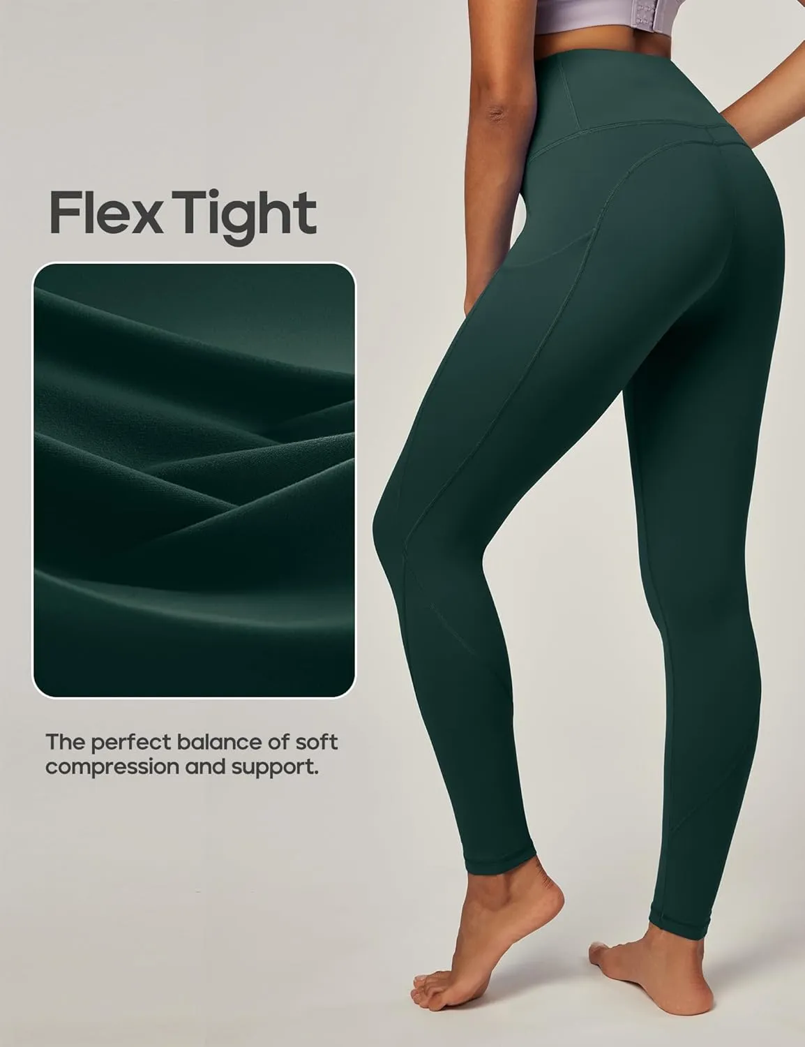 IUGA Leggings with Pockets for Women High Waisted Yoga Pants Women Tummy Control Workout Compression Running Leggings