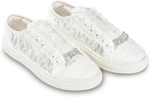 JIAJIA 8832 Wedding Shoes Bridal Sneakers Flats Bride Tennis Shoes Lace Sneakers - Personalized Customization Available