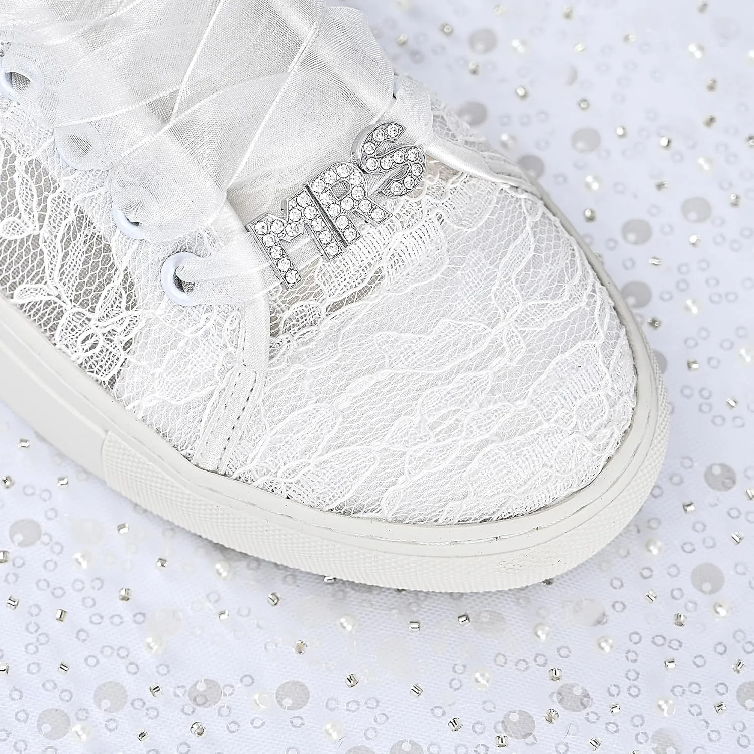 JIAJIA 8832 Wedding Shoes Bridal Sneakers Flats Bride Tennis Shoes Lace Sneakers - Personalized Customization Available