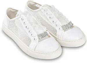 JIAJIA 8832A Wedding Shoes Bridal Sneakers Flats Bride Tennis Shoes Lace Sneakers - Personalized Customization Available