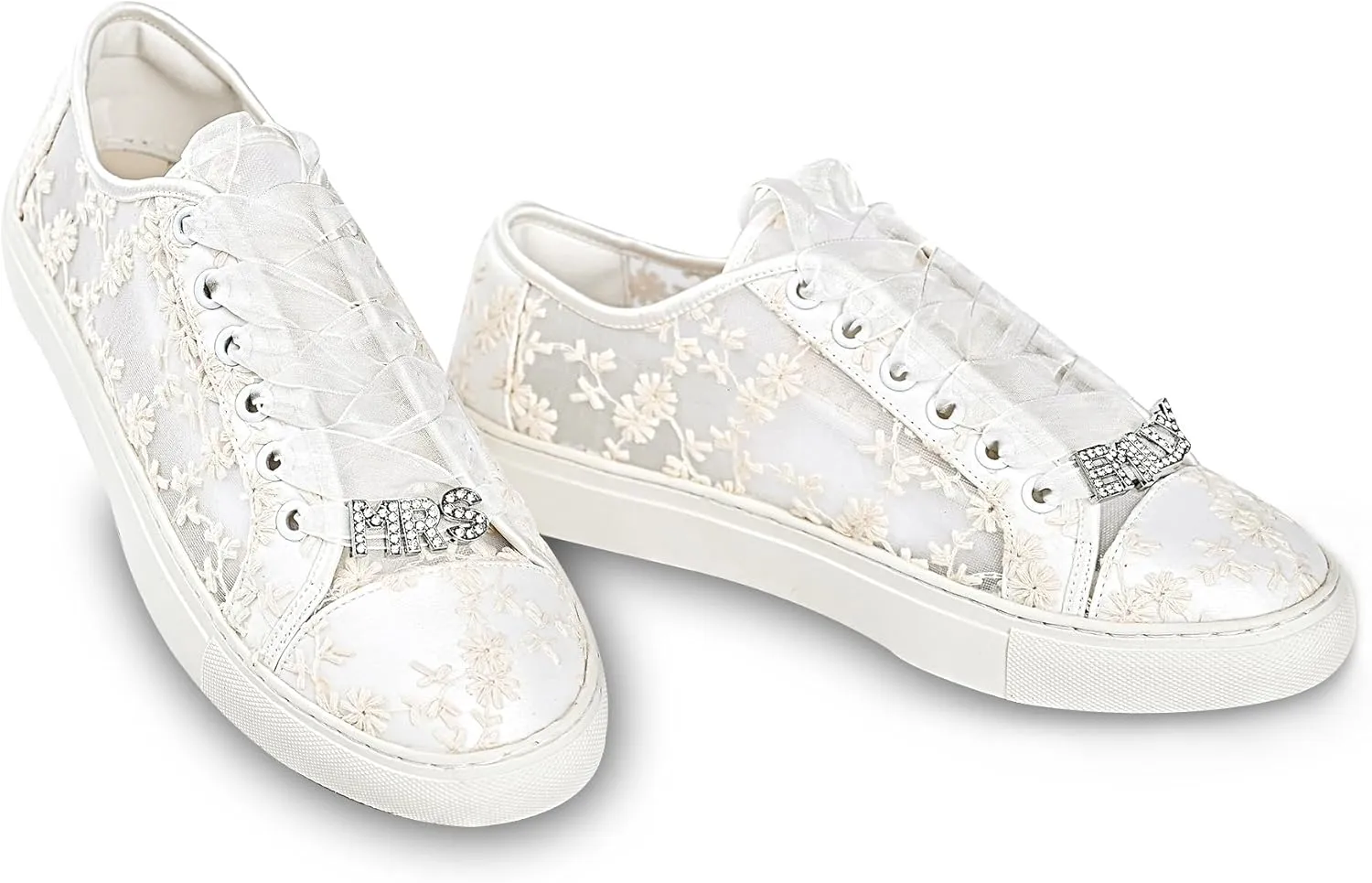 JIAJIA 8835 Wedding Shoes Bridal Sneakers Flats Bride Tennis Shoes Lace Sneakers - Personalized Customization Available