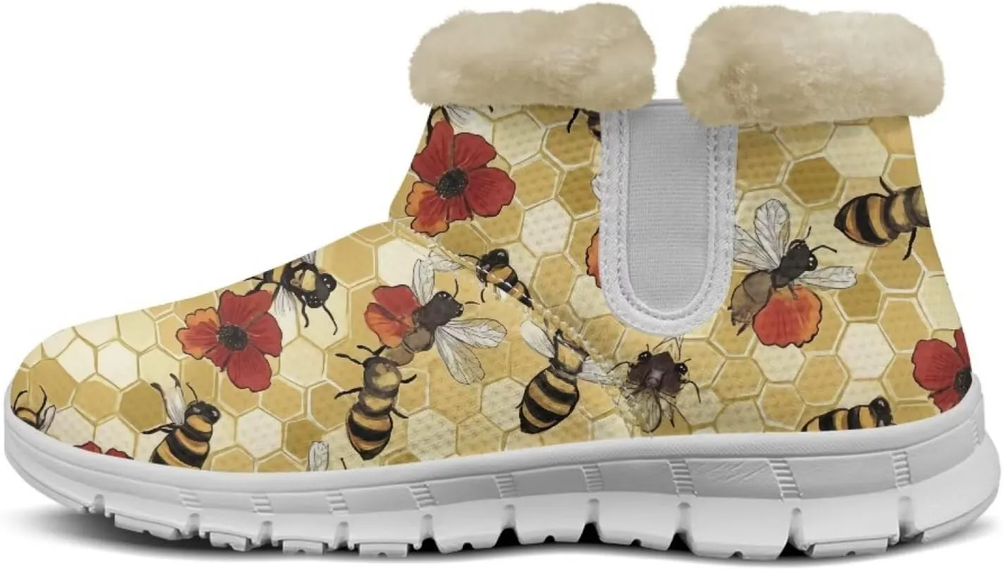 JoyLamoria Green Sea Turtle Winter Snow Boots for Women Anti Slip Warm Boots Fuzzy Fluffy Ankle Booties for Women Teens Cold Weather Walking Sneakers Boots