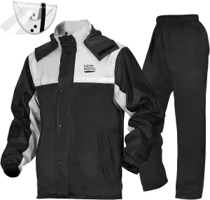 KEMIMOTO Rain Suits for Men Waterproof Rain Jacket Reflective Work Rain Coats Lightweight Hiking Motorcycle Rain Gear for Men