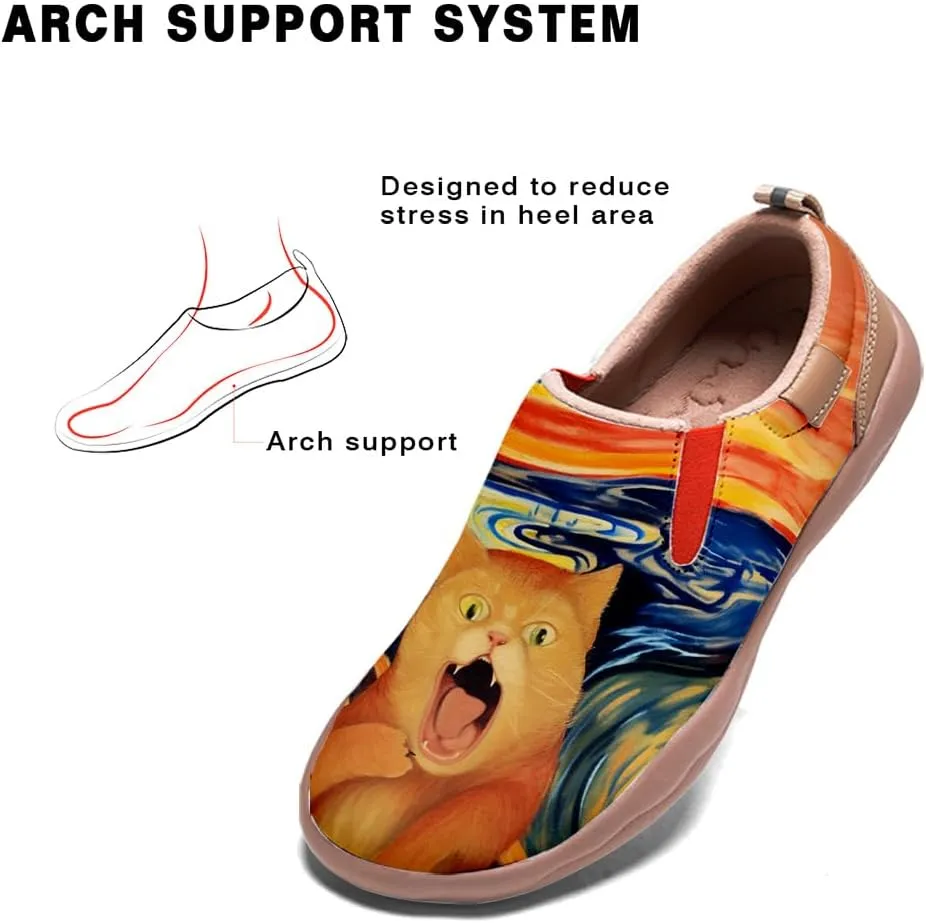 Kid's Casual Walking Sneakers Art Painted Slip On Loafers Lightweight Comfort Travel Shoes Animal Pattern