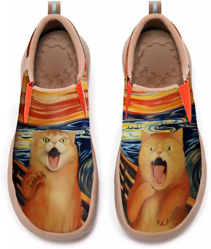 Kid's Casual Walking Sneakers Art Painted Slip On Loafers Lightweight Comfort Travel Shoes Animal Pattern