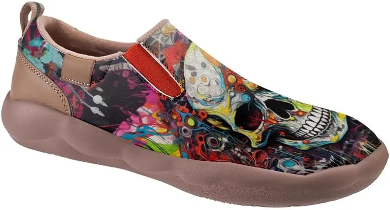 Kid's Slip-on Loafers Boys Girls Casual Shoes Lightweight Comfort Fashion Leather Sneakers Charm of Skulls
