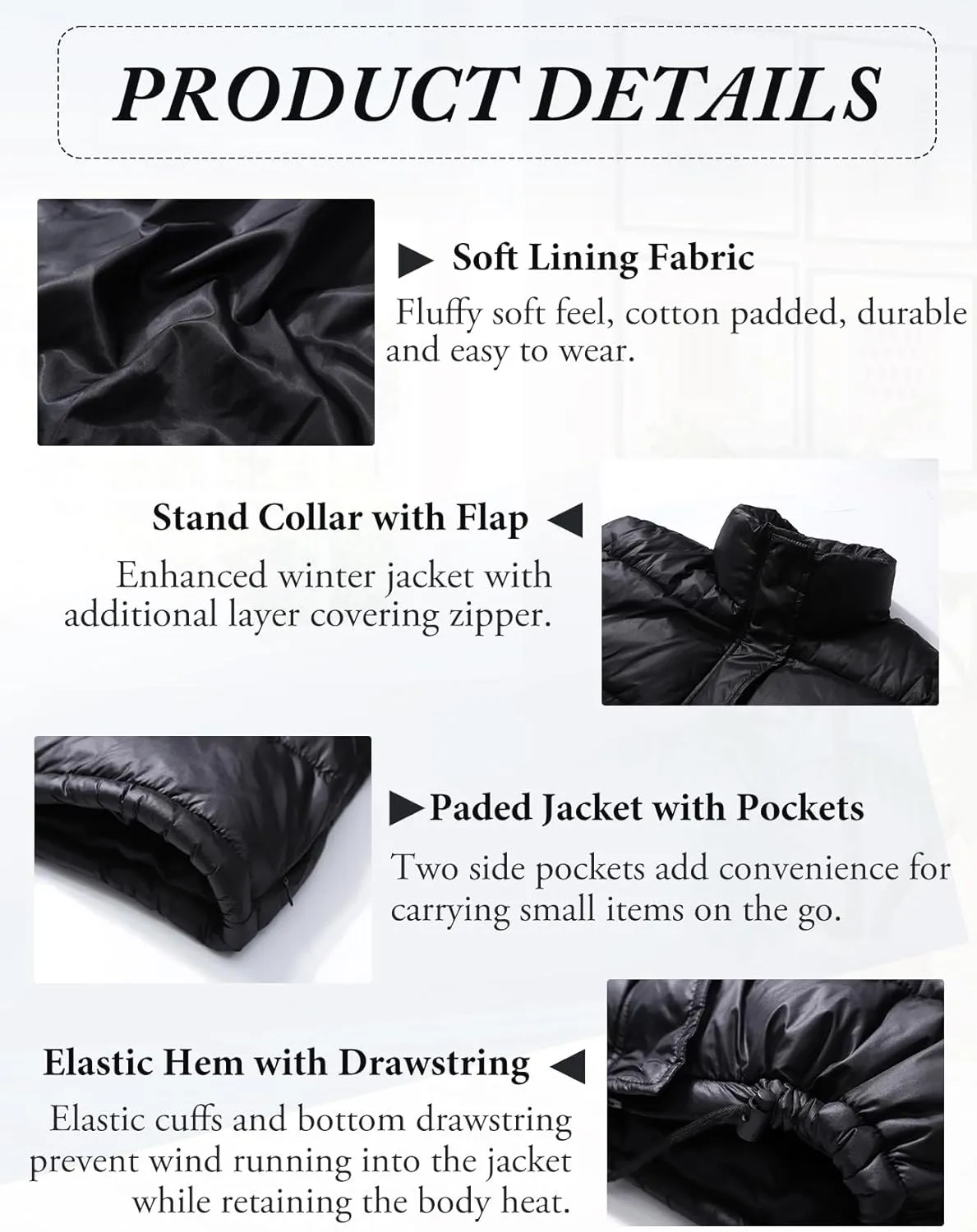 Kissonic Women's Cropped Puffer Jacket Full Zip Stand Collar Quilted Jacket Winter Coats with Pockets
