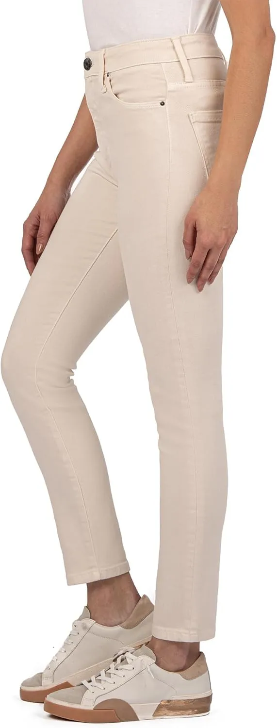 KUT from the Kloth Women's Charlize High-Rise Cigarette Leg with Regular Hem in Ecru