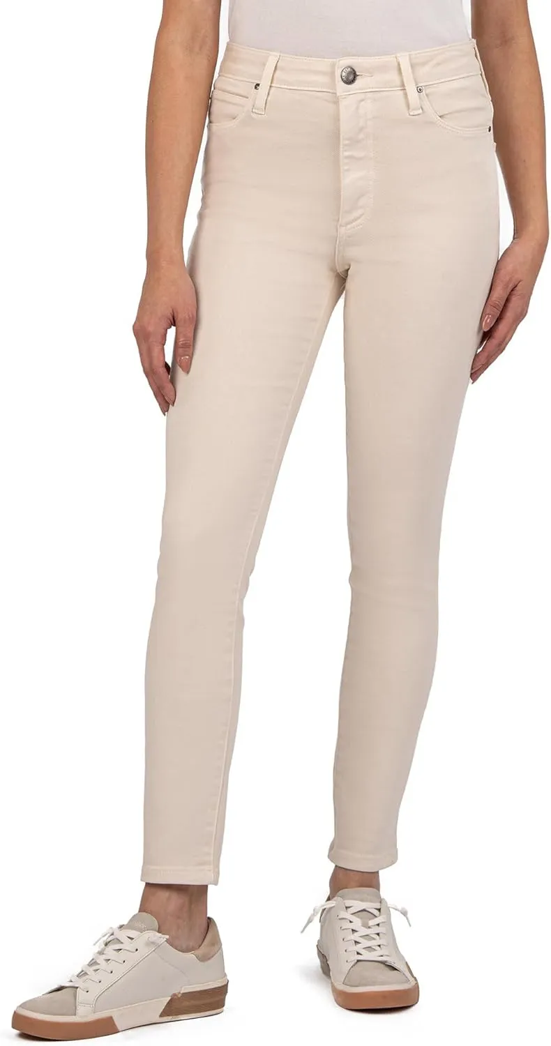 KUT from the Kloth Women's Charlize High-Rise Cigarette Leg with Regular Hem in Ecru