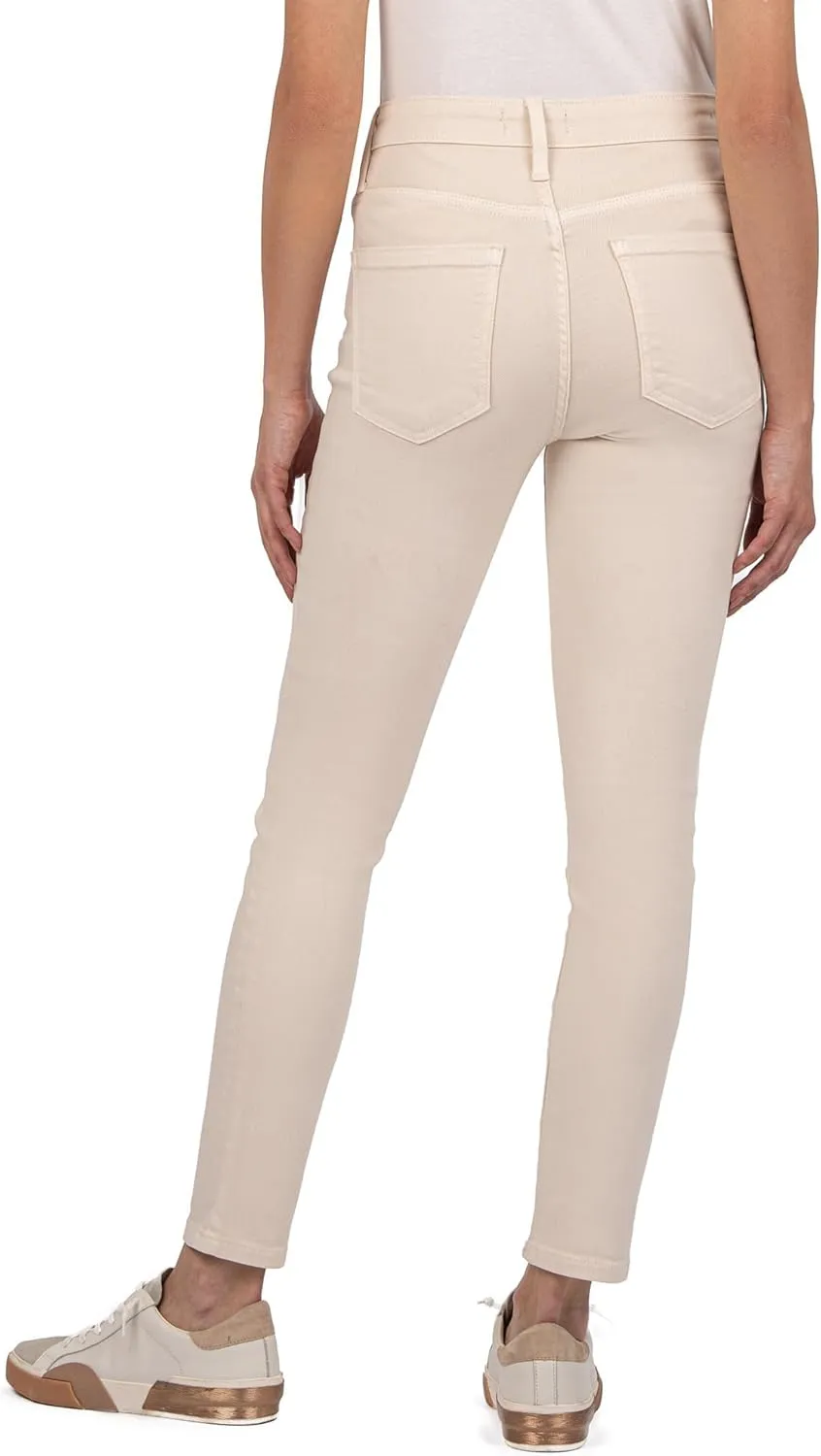 KUT from the Kloth Women's Charlize High-Rise Cigarette Leg with Regular Hem in Ecru