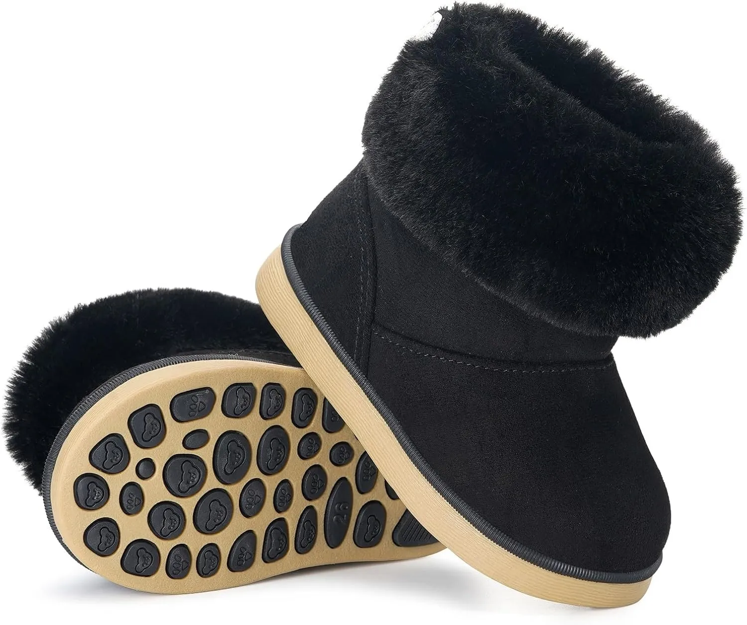 KVbabby Girls Winter Snow Boots - Toddler Kids Warm Fur Lined Princess Ankle Boots Non-Slip