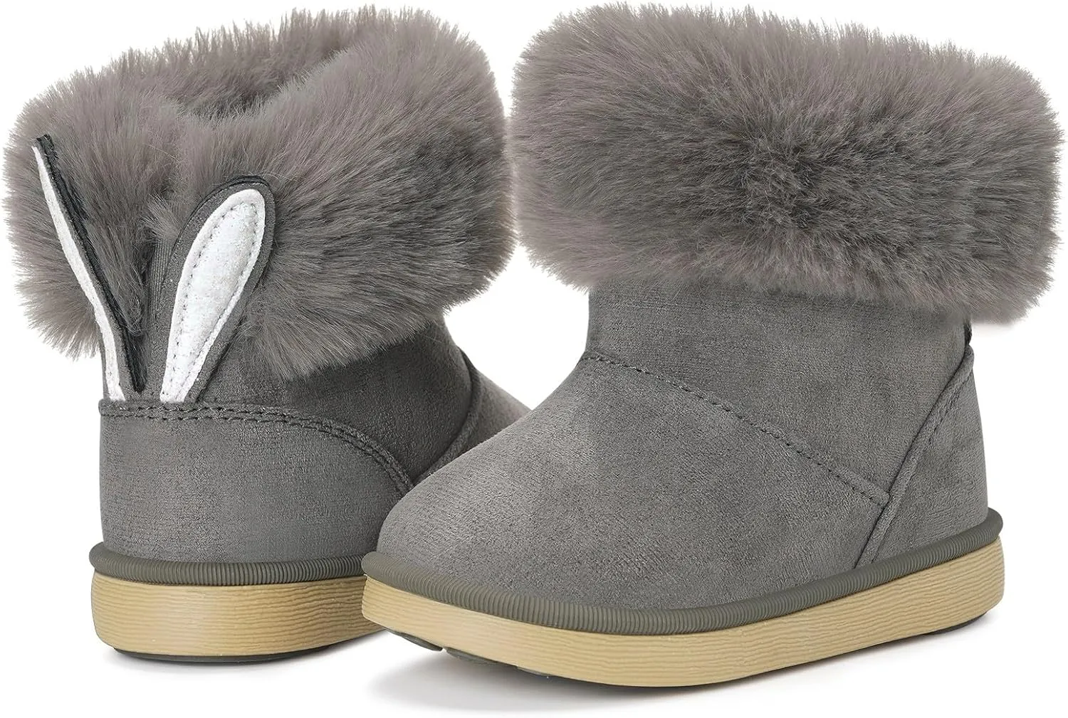 KVbabby Girls Winter Snow Boots - Toddler Kids Warm Fur Lined Princess Ankle Boots Non-Slip
