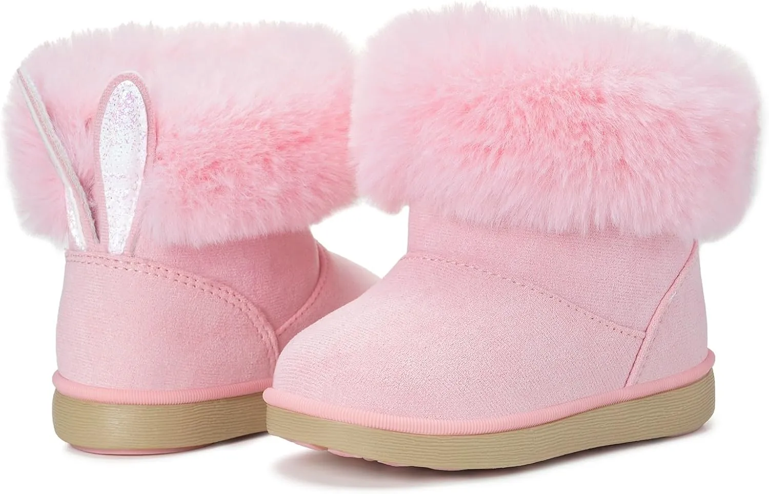 KVbabby Girls Winter Snow Boots - Toddler Kids Warm Fur Lined Princess Ankle Boots Non-Slip