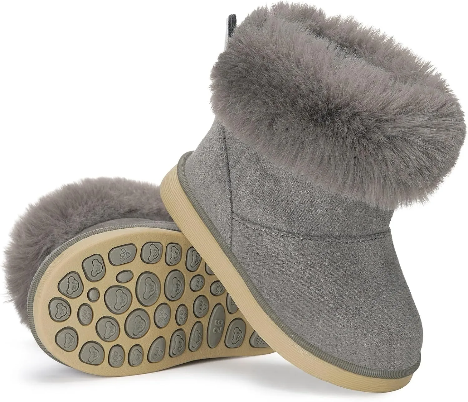 KVbabby Girls Winter Snow Boots - Toddler Kids Warm Fur Lined Princess Ankle Boots Non-Slip