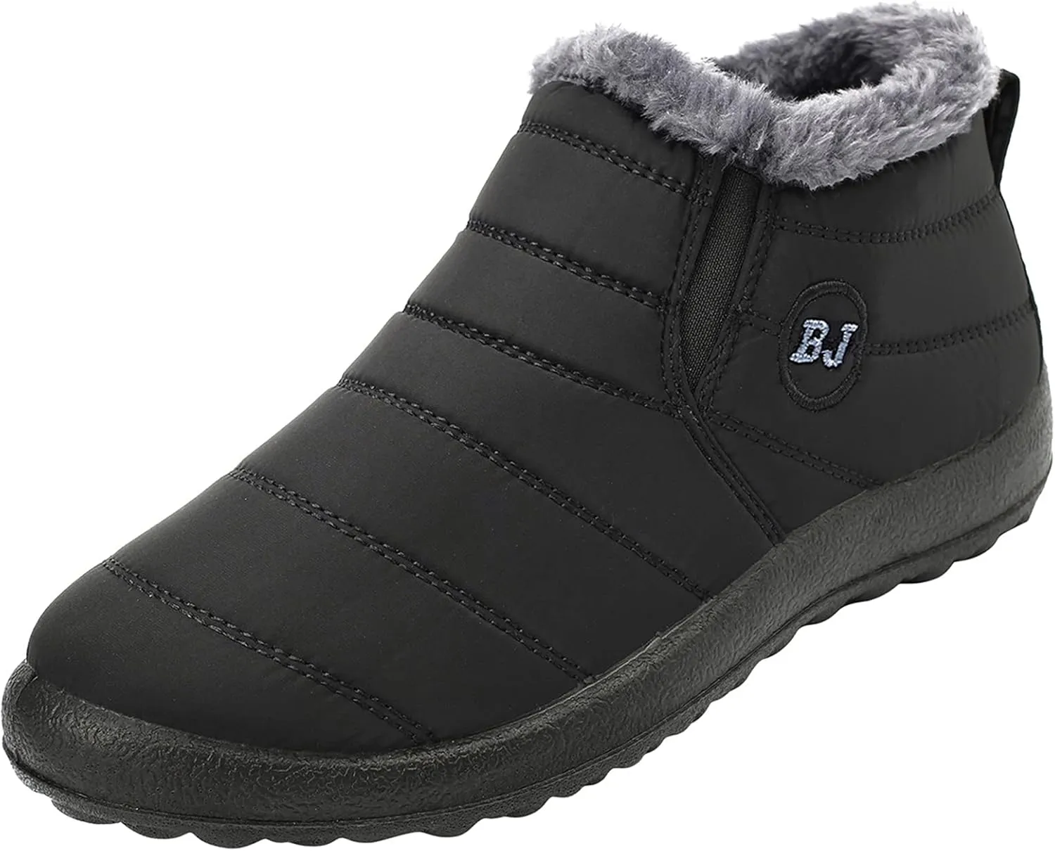 L-RUN Womens Winter Snow Boots Fur Lined Warm Ankle Boots Slip on Men's Snow Ankle Boots Lightweight Outdoor Footwear