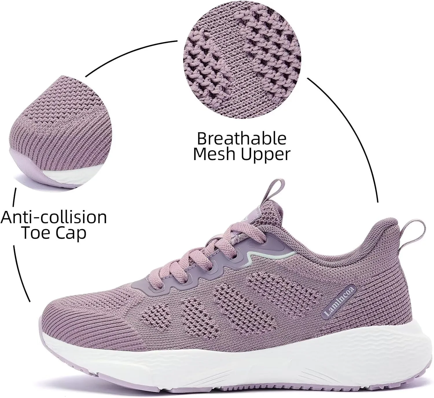 Lamincoa Women's Walking Shoes Running Lightweight Sneakers Comfortable Tennis Athletic Shoes Outdoor Gym Sport Workout