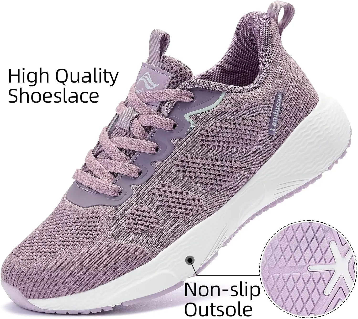 Lamincoa Women's Walking Shoes Running Lightweight Sneakers Comfortable Tennis Athletic Shoes Outdoor Gym Sport Workout