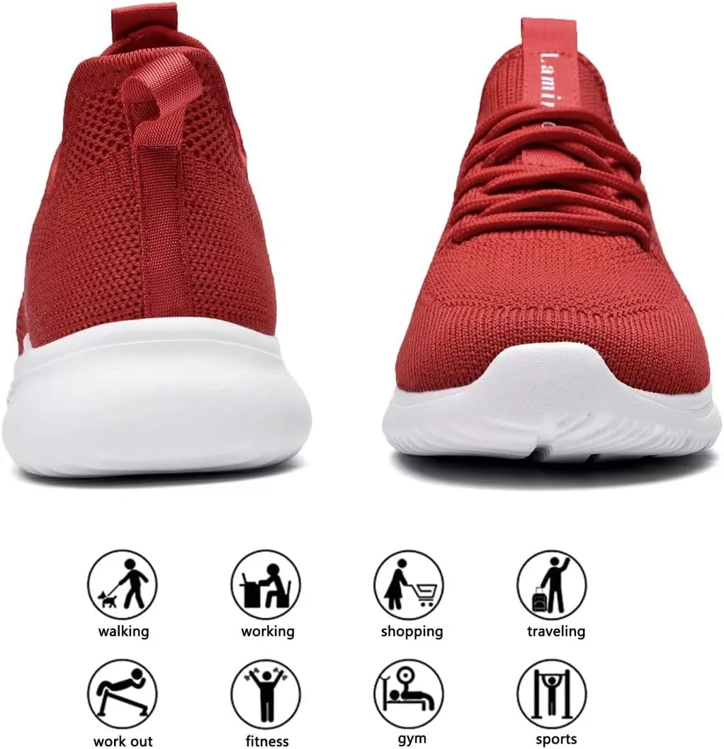 Lamincoa Womens Walking Shoes Slip On Lightweight Memory Foam Cheer Sneakers for Tennis Gym Running Workout Yoga