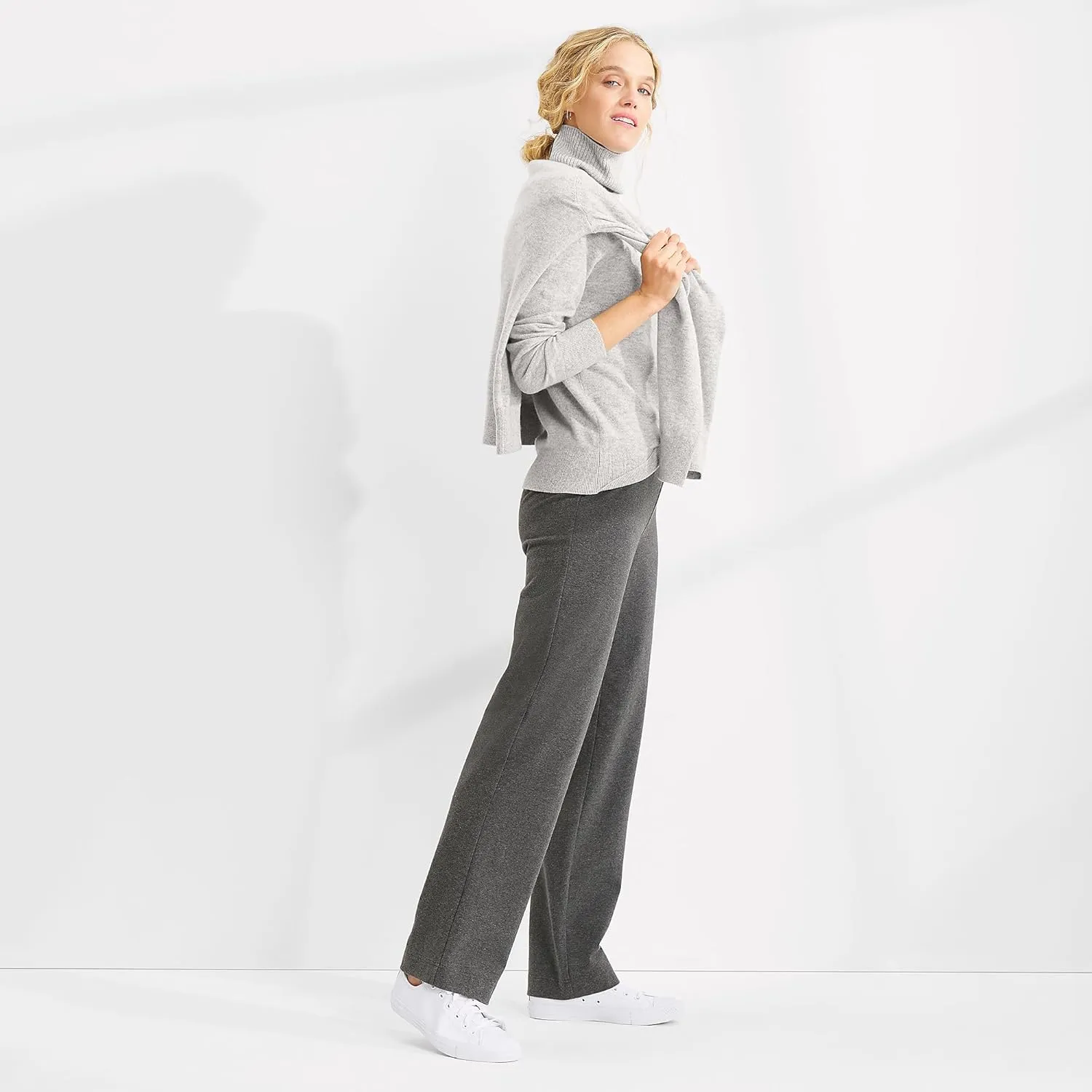 Lands' End Women's Starfish Mid Rise Straight Leg Pants