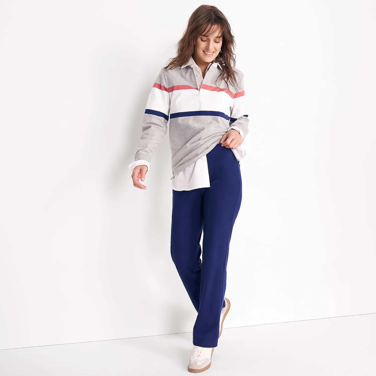 Lands' End Women's Starfish Mid Rise Straight Leg Pants