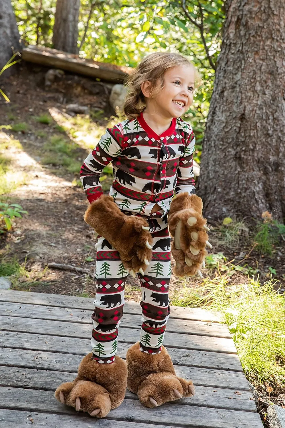 Lazy One Animal Paw Slippers for Kids and Adults, Fun Costume for Kids, Cozy Furry Slippers
