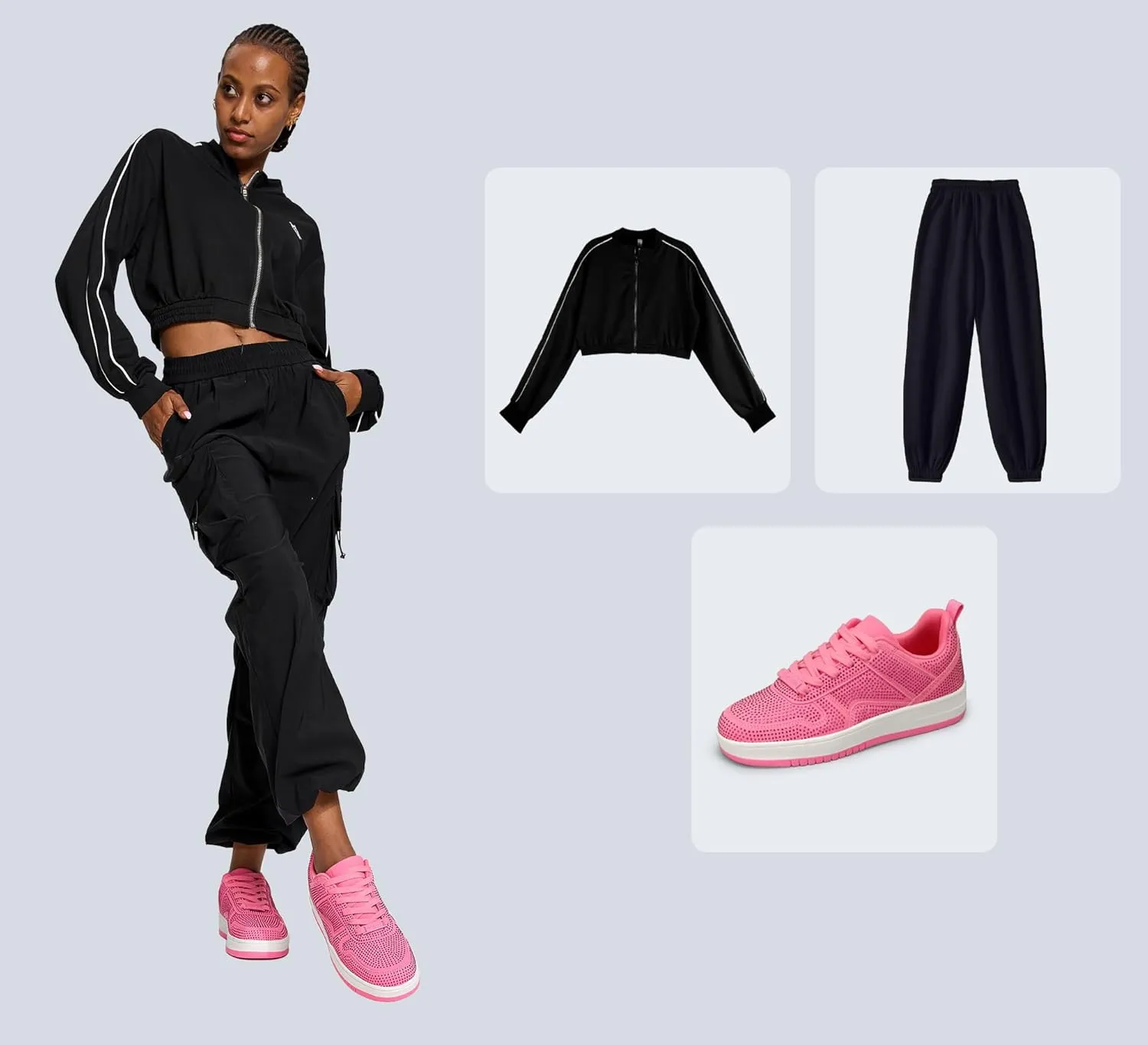 LUCKY STEP Women Fashion Sparkle Rhinestone Sneakers White Leather Low Top Tennis Shoes Lace Up Casual Comfortable Walking Shoe