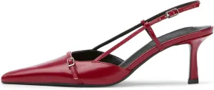 MAVMAX Slingback Heels for Women Bow Pointed Close Toe Stilettos High Kitten Heels Pumps Dress Party Heeled Sandals