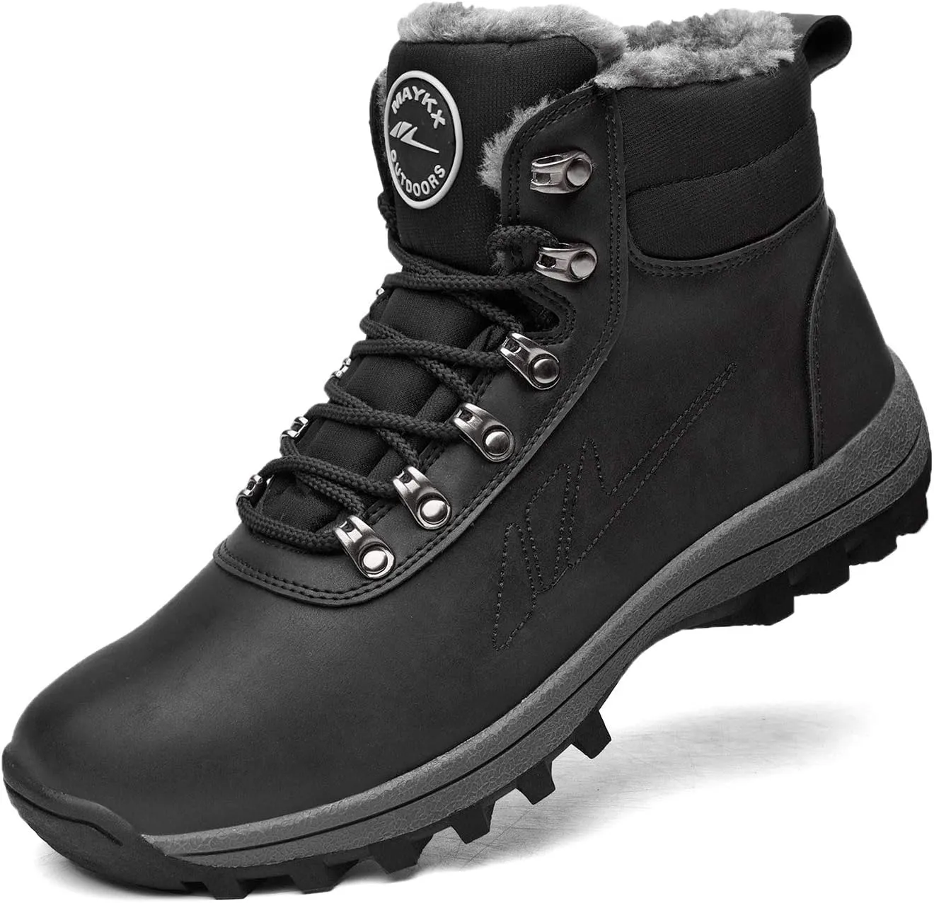 MEHOTO Men Women Warm Snow Boots, Soft Warm Sole Fur Lined Waterproof Anti Klip Winter Ankle Hiking Climping Walking Booties