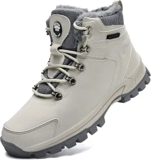 MEHOTO Men Women Warm Snow Boots, Soft Warm Sole Fur Lined Waterproof Anti Klip Winter Ankle Hiking Climping Walking Booties