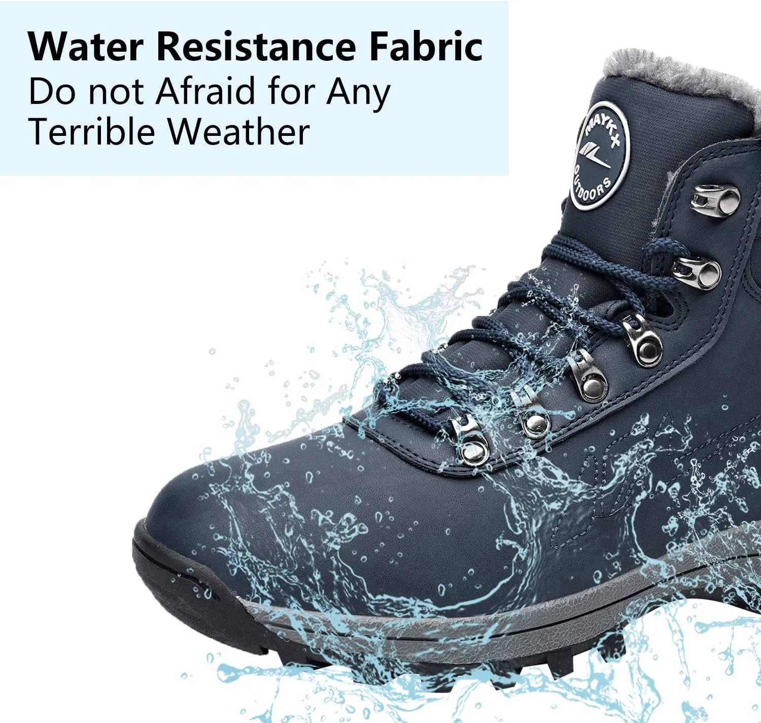 MEHOTO Men Women Warm Snow Boots, Soft Warm Sole Fur Lined Waterproof Anti Klip Winter Ankle Hiking Climping Walking Booties