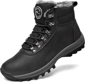 MEHOTO Men Women Warm Snow Boots, Soft Warm Sole Fur Lined Waterproof Anti Klip Winter Ankle Hiking Climping Walking Booties