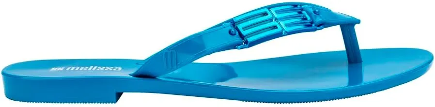 Melissa Harmonic M Chic Flip-Flops - Metallic Detail - Elegant Melflex Design - Comfortable Thong Sandals for Women - Summer Sandals for Fashion-Forward Style