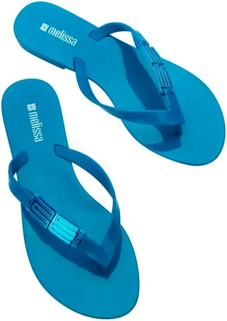 Melissa Harmonic M Chic Flip-Flops - Metallic Detail - Elegant Melflex Design - Comfortable Thong Sandals for Women - Summer Sandals for Fashion-Forward Style