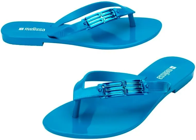 Melissa Harmonic M Chic Flip-Flops - Metallic Detail - Elegant Melflex Design - Comfortable Thong Sandals for Women - Summer Sandals for Fashion-Forward Style