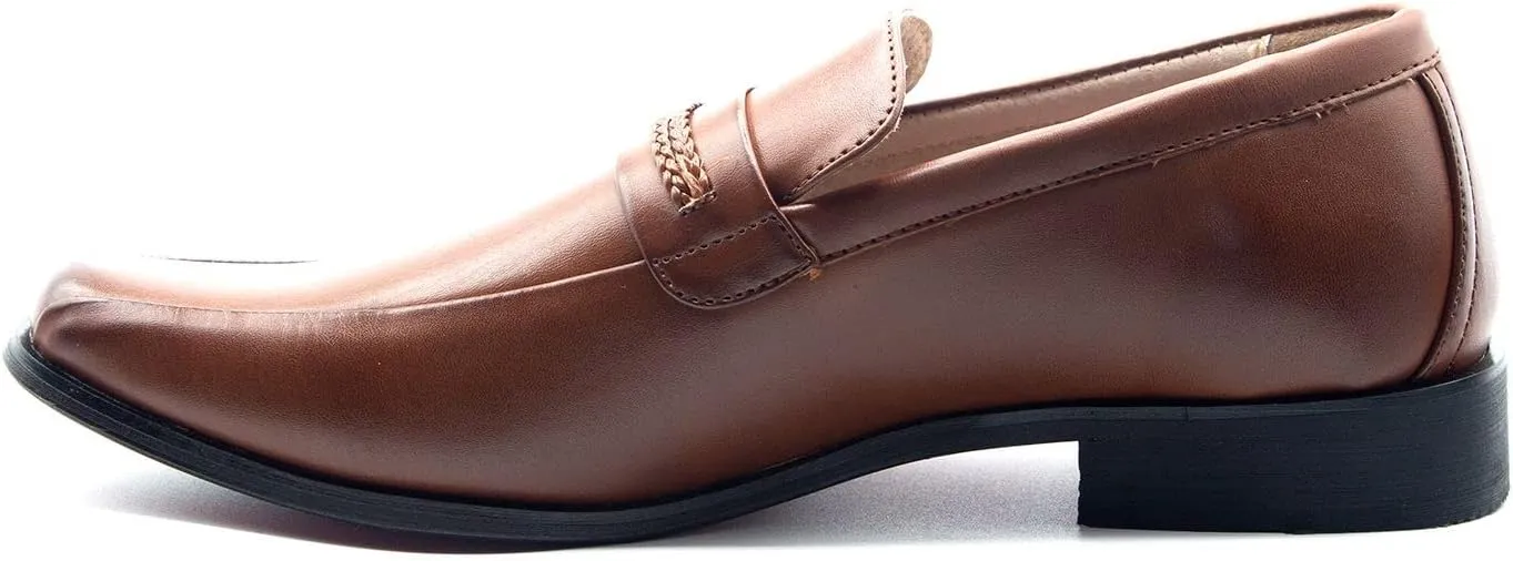 Men's 31334 Classic Square Toe Slip On Moccasin Style Loafers Dress Shoes