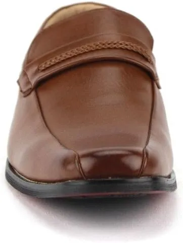 Men's 31334 Classic Square Toe Slip On Moccasin Style Loafers Dress Shoes