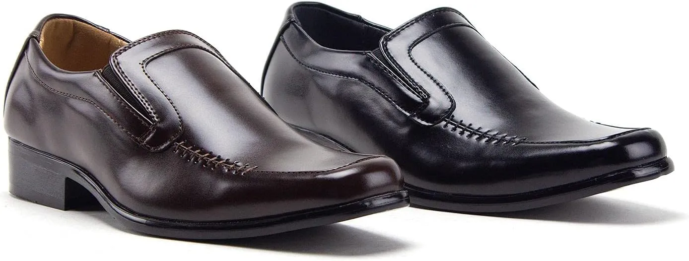 Men's 31334 Classic Square Toe Slip On Moccasin Style Loafers Dress Shoes