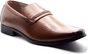 Men's 31334 Classic Square Toe Slip On Moccasin Style Loafers Dress Shoes