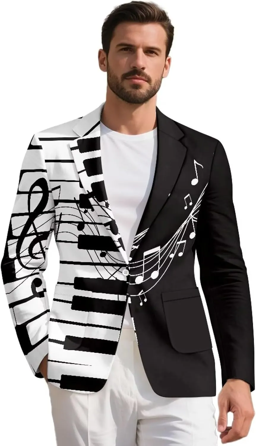 Mens Blazers Suit Jacket for Business One Button Slim Fit Suit Jackts Lightweight Casual Sport Coat S-5XL