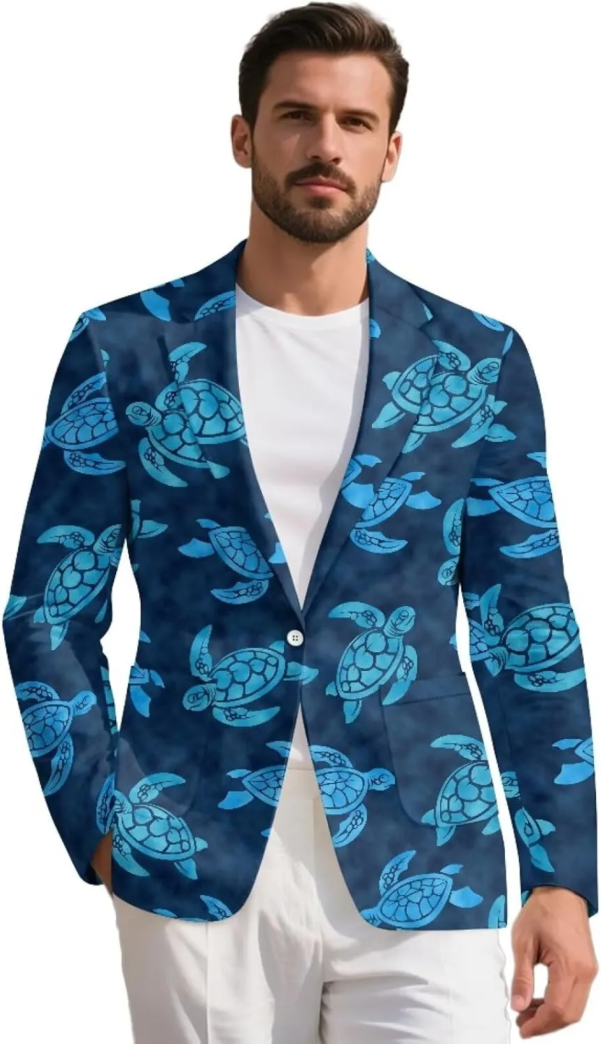 Mens Blazers Suit Jacket for Business One Button Slim Fit Suit Jackts Lightweight Casual Sport Coat S-5XL