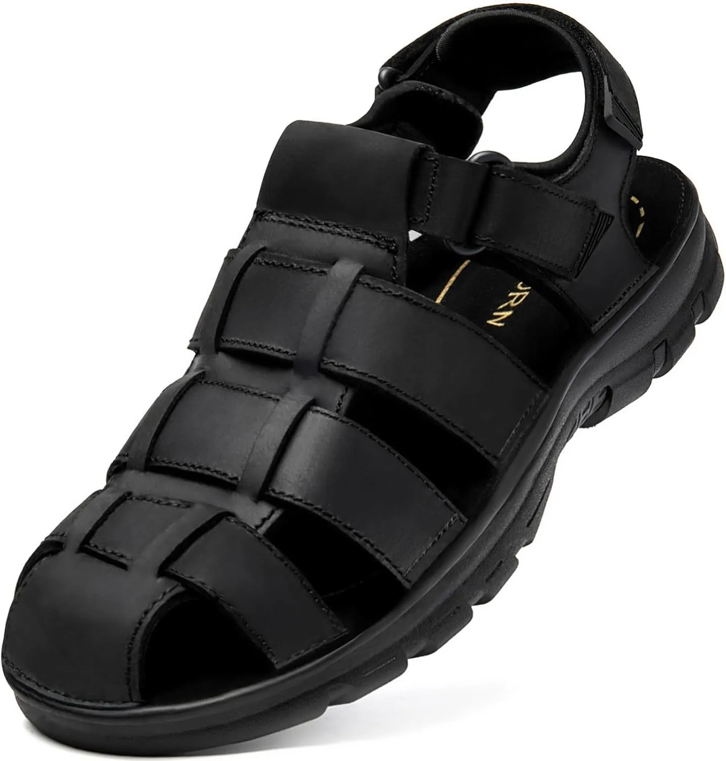Mens Fisherman Leather Closed Toe Sandals Walking Dress Casual Sandalias Whith Memory Foam Summer Outdoor Athletic Adjustable Comfortable