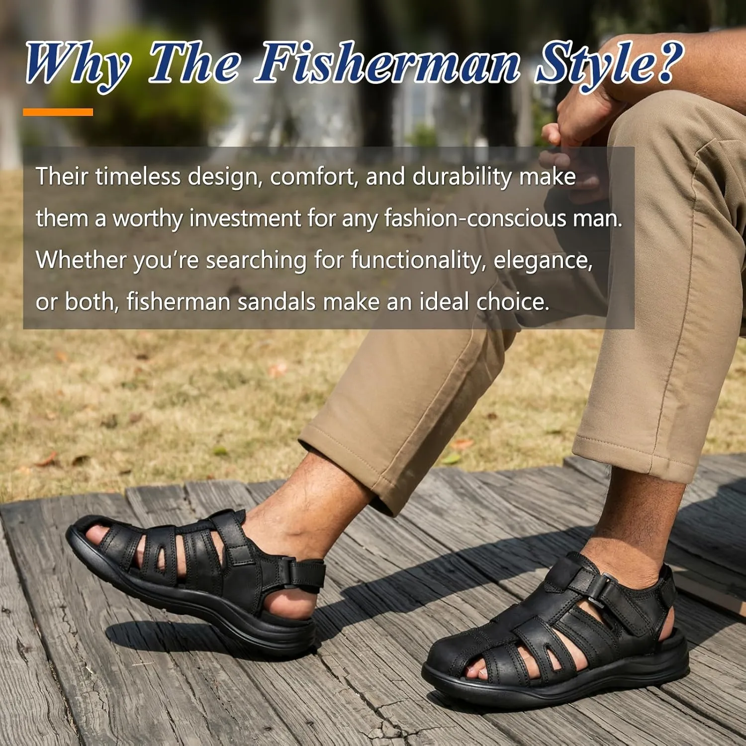 Mens Fisherman Leather Closed Toe Sandals Walking Dress Casual Sandalias Whith Memory Foam Summer Outdoor Athletic Adjustable Comfortable