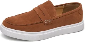 Men's Loafers Slip On Casual Dress Shoes,Leather Rubber Sole Slip On Lightweight Comfortable Walking Penny Loafers
