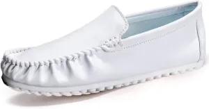 Mens Soft Leather Loafers Casual Fashion Light Breathable Slip On Penny Loafers Handmade Stitching Casual Driving Dress Boat Shoe