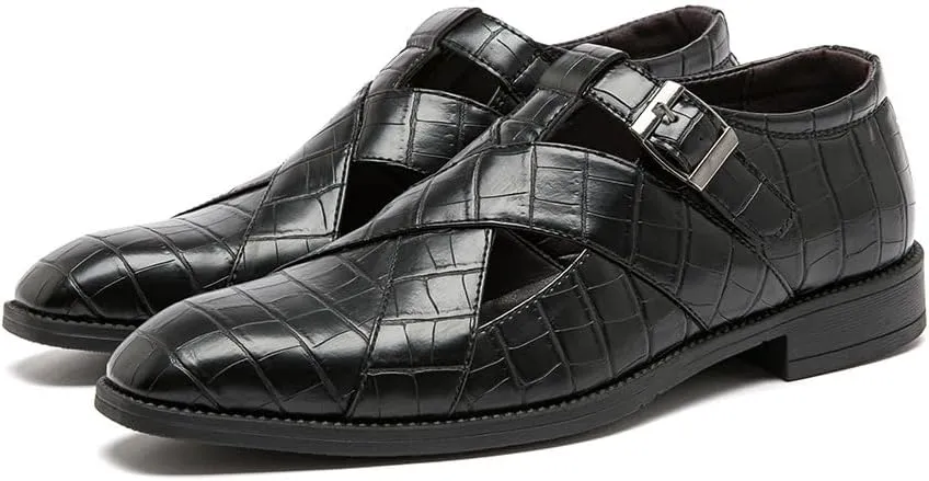 Men's Summer Business Casual Working Sandals Breathable Synthetic Leather Office Oxfords Shoes for Outdoor & Cocktail Party Dress Formal Shoes