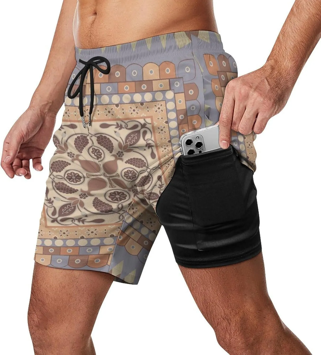Mens Swim Trunks with Compression Liner Bathing Suits Beach Shorts Swim Shorts Men Swim Trunks
