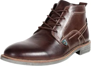 Men's Vintage Genuine Leather Ankle Boots Lace-Up Motorcycle ChUSka Boots