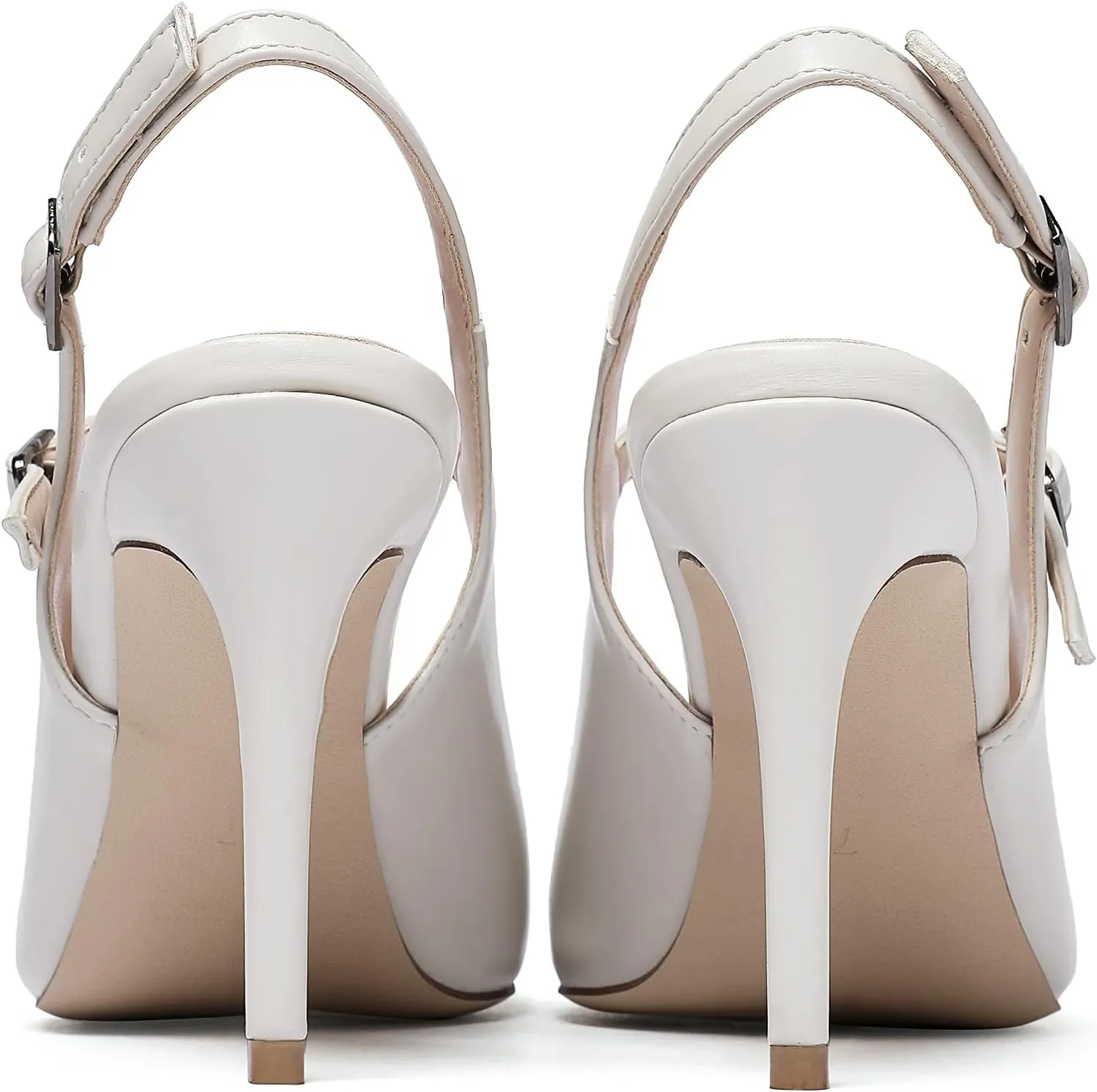 Mettesally Women's Slingback Pumps Stiletto High Heels Closed Pointed Toe Heel Ankle Strap Heeled Sandals Party Office Shoes 3 Inch